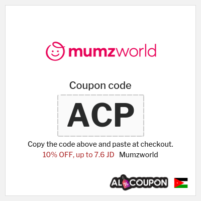 Coupon for Mumzworld (ACP) 10% OFF, up to 7.6 JD