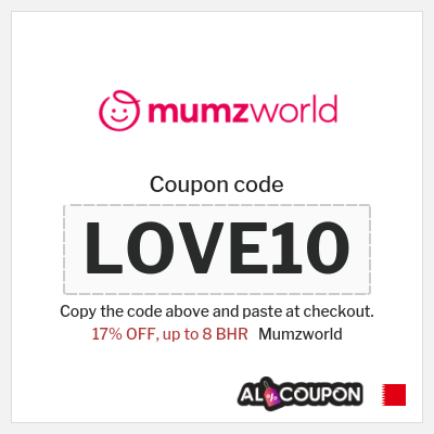 Coupon for Mumzworld (LOVE10) 17% OFF, up to 8 BHR