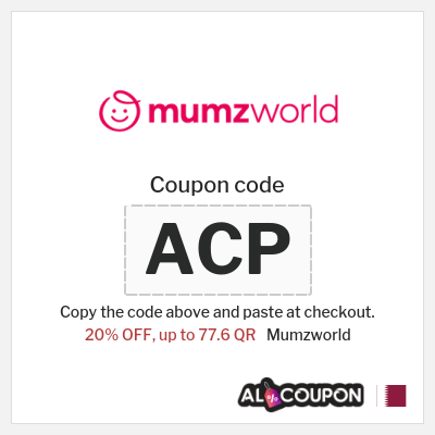 Coupon for Mumzworld (ACP) 20% OFF, up to 77.6 QR