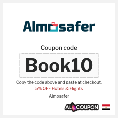 Coupon for Almosafer (Book10) 5% OFF Hotels & Flights