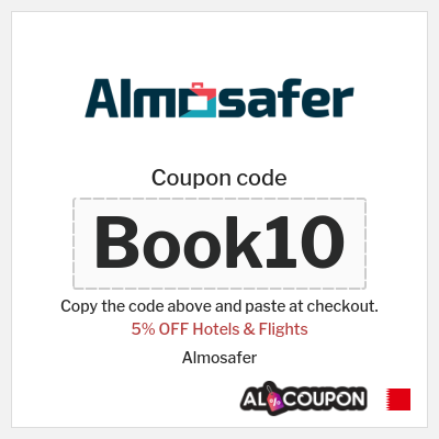 Coupon for Almosafer (Book10) 5% OFF Hotels & Flights