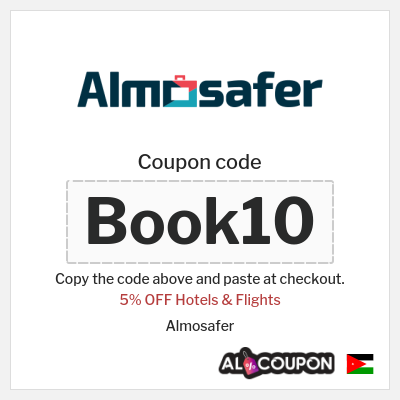 Coupon for Almosafer (Book10) 5% OFF Hotels & Flights