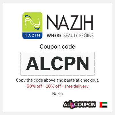 Coupon for Nazih (ALCPN) 50% off + 10% off + free delivery