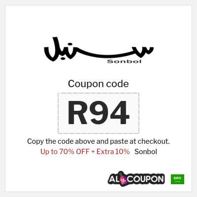 Coupon for Sonbol (R94) Up to 70% OFF + Extra 10%