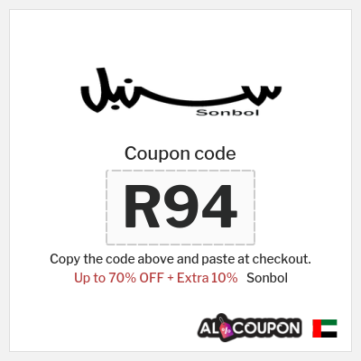 Coupon for Sonbol (R94) Up to 70% OFF + Extra 10%