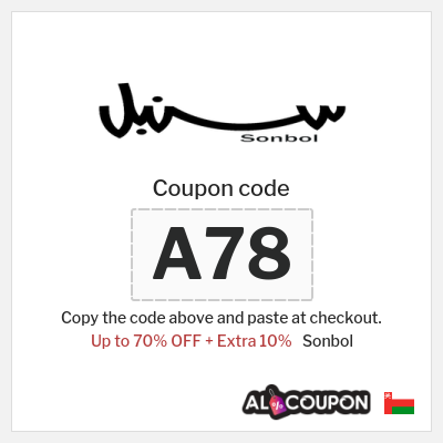 Coupon for Sonbol (A78) Up to 70% OFF + Extra 10%