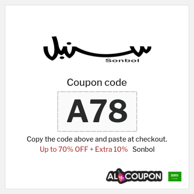 Coupon for Sonbol (A78) Up to 70% OFF + Extra 10%