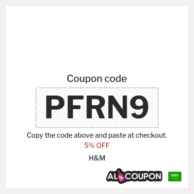 Coupon for H&M (PFRN9) 5% OFF