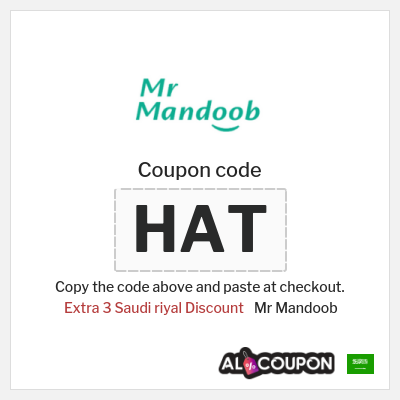 Coupon for Mr Mandoob (HAT) Extra 3 Saudi riyal Discount