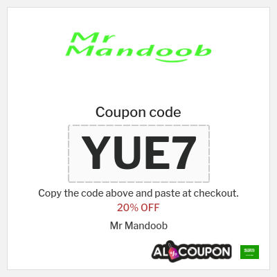 Coupon for Mr Mandoob (YUE7) 20% OFF