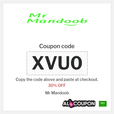 Coupon for Mr Mandoob (XVU0) 30% OFF