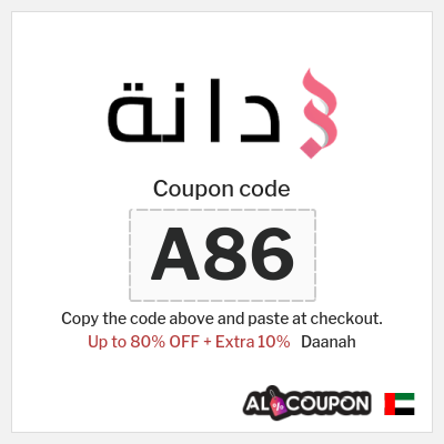 Coupon for Daanah (A86) Up to 80% OFF + Extra 10%
