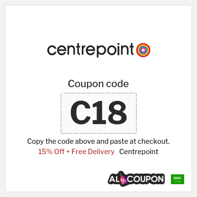 Coupon for Centrepoint (C18) 15% Off + Free Delivery