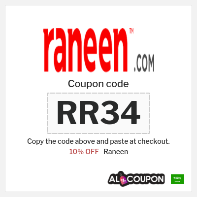 Coupon discount code for Raneen 10% OFF