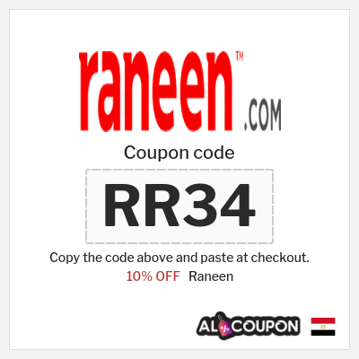 Coupon for Raneen (RR34) 10% OFF