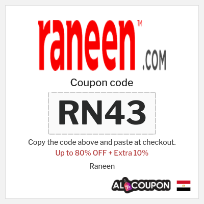 Coupon for Raneen (RN43) Up to 80% OFF + Extra 10%