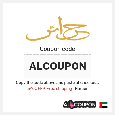 Coupon for Haraer (ALCOUPON) 5% OFF + Free shipping