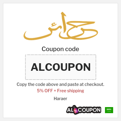 Coupon for Haraer (ALCOUPON) 5% OFF + Free shipping
