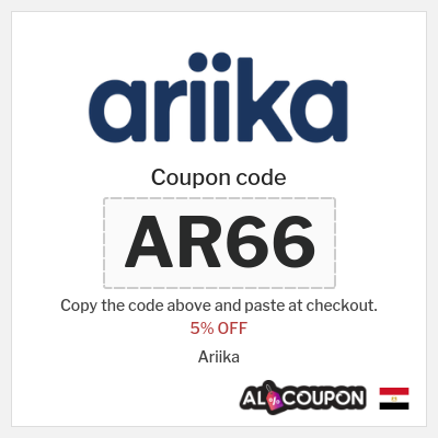Coupon discount code for Ariika 5% OFF