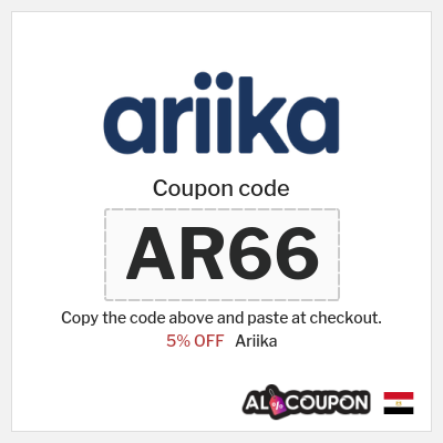 Coupon discount code for Ariika 5% OFF
