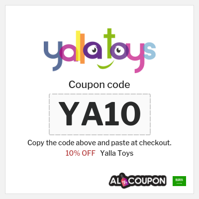 Coupon discount code for Yalla Toys 10% OFF