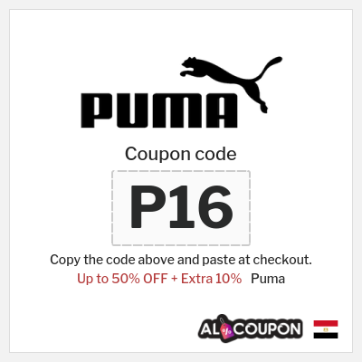 Coupon for Puma (P16) Up to 50% OFF + Extra 10%