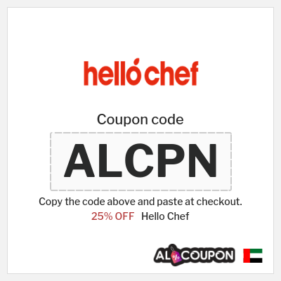 Coupon for Hello Chef (ALCPN) 25% OFF