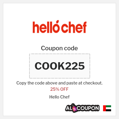 Coupon for Hello Chef (COOK225) 25% OFF