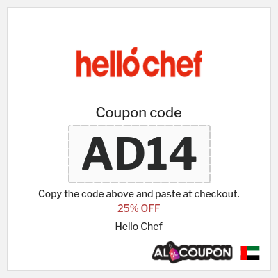 Coupon for Hello Chef (AD14) 25% OFF