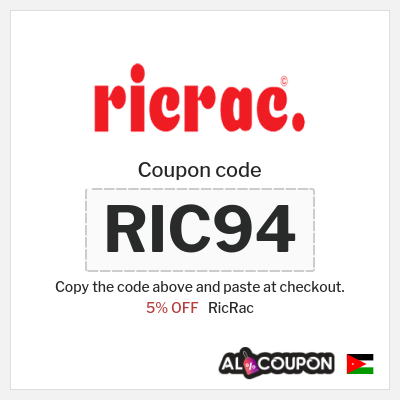 Coupon discount code for RicRac 5% OFF