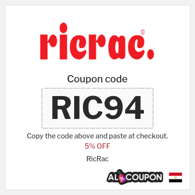Coupon discount code for RicRac 5% OFF