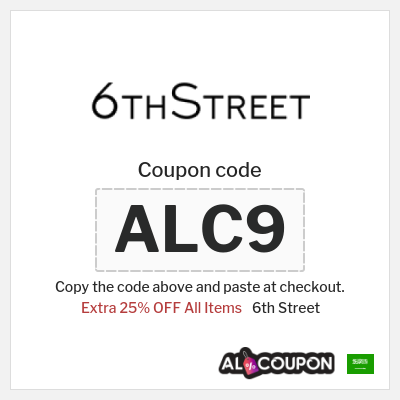 Coupon for 6th Street (ALC9) Extra 25% OFF All Items