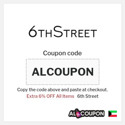 Coupon for 6th Street (ALCOUPON) Extra 6% OFF All Items