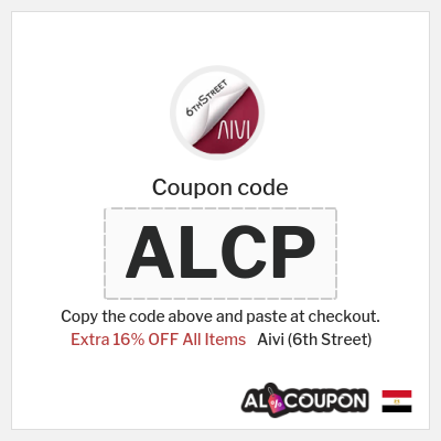 Aivi (6th Street) Coupon (ALCP) 6th Street Coupon Code Egypt
