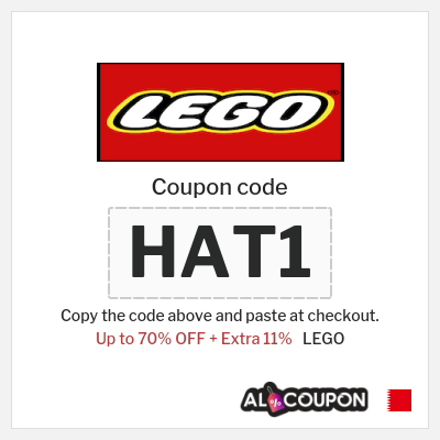 Coupon for LEGO (HAT1) Up to 70% OFF + Extra 11%