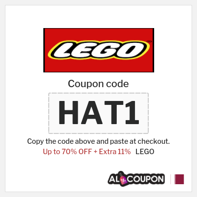 Coupon for LEGO (HAT1) Up to 70% OFF + Extra 11%