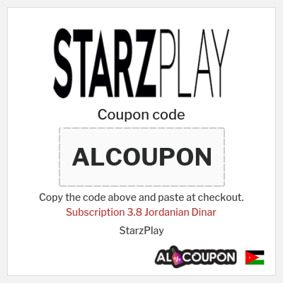 Coupon for StarzPlay (ALCOUPON) Subscription 3.8 Jordanian Dinar