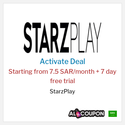 Special Deal for StarzPlay Starting from 7.5 SAR/month + 7 day free trial