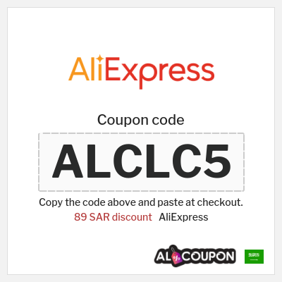 Coupon for AliExpress (ALCLC5) 89 SAR discount