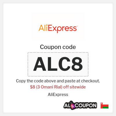 Coupon for AliExpress (ALC8) $8 (3 Omani Rial) off sitewide