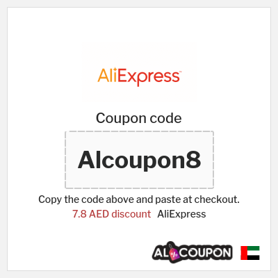 Coupon for AliExpress (Alcoupon8) 7.8 AED discount