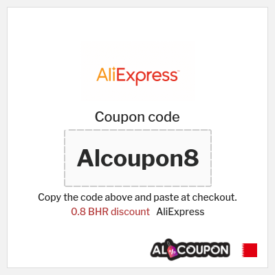 Coupon for AliExpress (Alcoupon8) 0.8 BHR discount