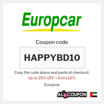 Coupon discount code for Europcar 10% OFF