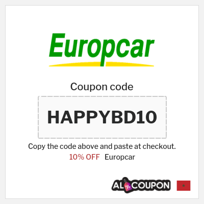 Coupon for Europcar (HAPPYBD10) 10% OFF