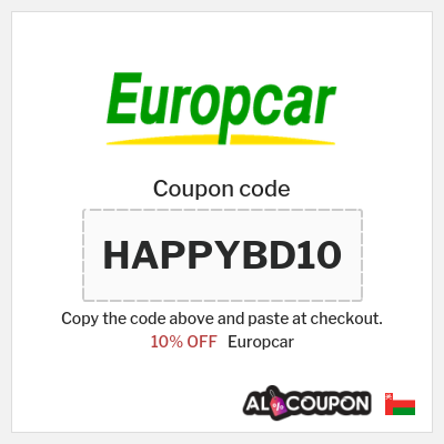 Coupon for Europcar (HAPPYBD10) 10% OFF