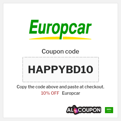Coupon for Europcar (HAPPYBD10) 10% OFF