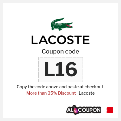 Coupon discount code for Lacoste 15% Exclusive Coupon Code