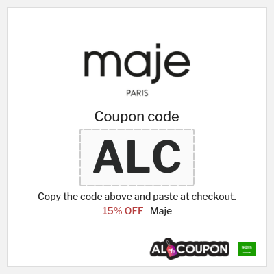 Coupon for Maje (ALC) 15% OFF