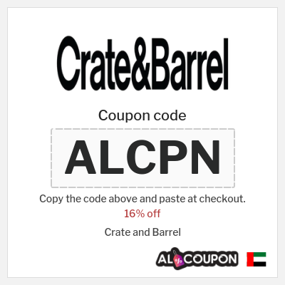 Coupon for Crate and Barrel (ALCPN) 16% off