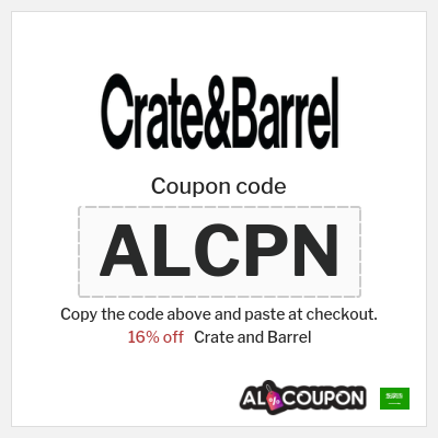 Coupon for Crate and Barrel (ALCPN) 16% off